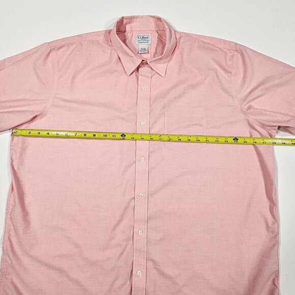L.L. Bean Pink Cotton Short Sleeve Button-Front Shirt XXL Traditional Fit - Picture 6 of 6
